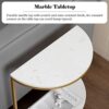 Half Round Marble Side Table