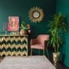 Golden Metal Leave Wall Mirror