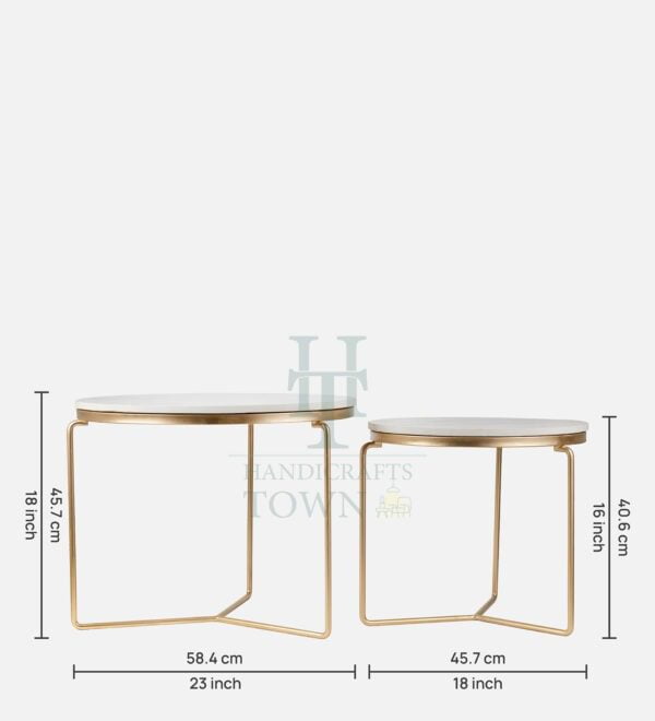 Minimalist Nesting Tables With Marble Top