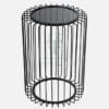 Metal Cage Side Table Black