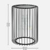 Metal Cage Side Table Black
