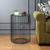 Metal Cage Side Table Black