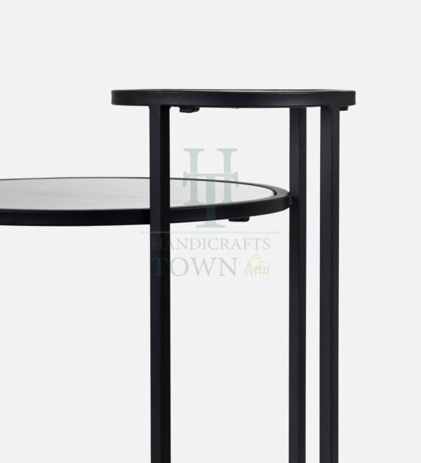 Dual Marble Side Table Black
