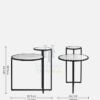 Dual Marble Side Table Black