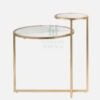 Dual Marble Side Table Gold
