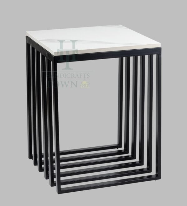 Metallic cube side table