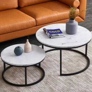 Marble Nesting Tables Black