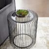 Metal Cage Side Table Black