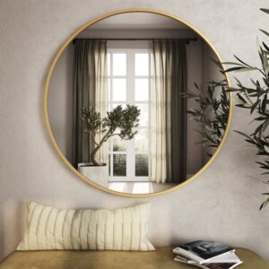 33 Inch Gold Round Mirror