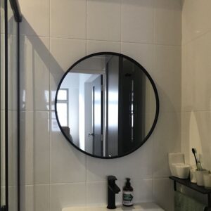 33 Inch Black Round Mirror