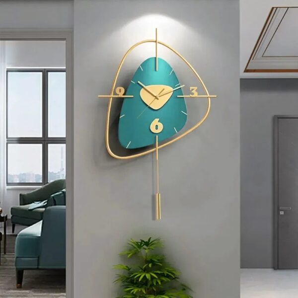 Ahmet Blue Metal Wall Clock