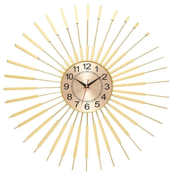 Golden Sun Metal Wall Clock