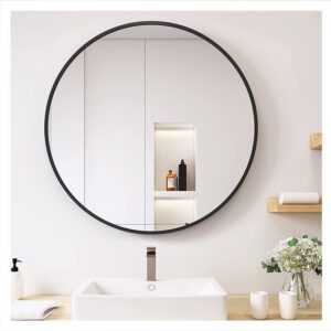 20 Inch Black Round Mirror