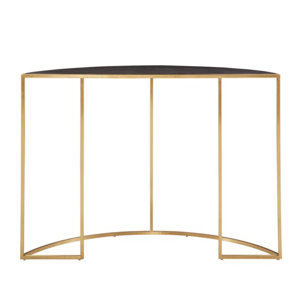 Half-Round Metal Marble Console Table