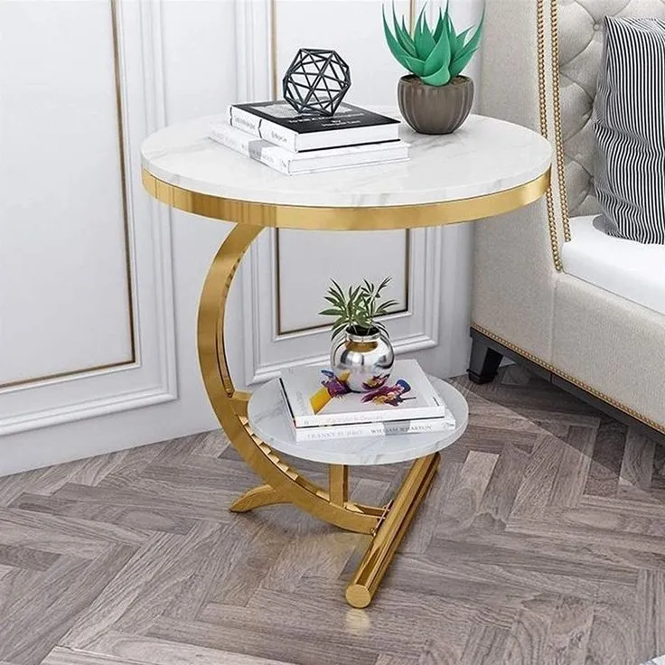 Gold-Marble Side Table