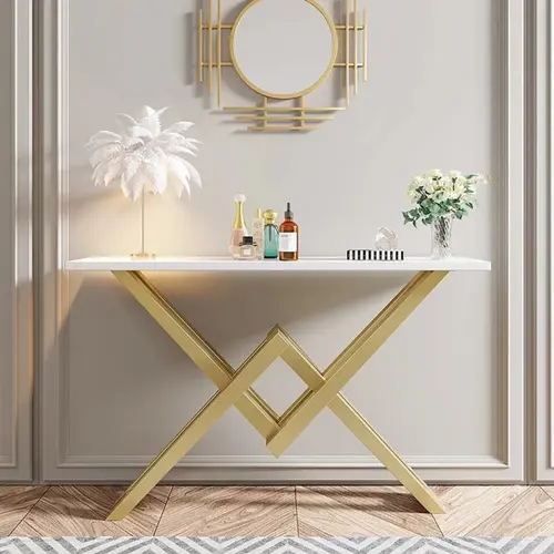 Rectangular Gold Metal Console Tables