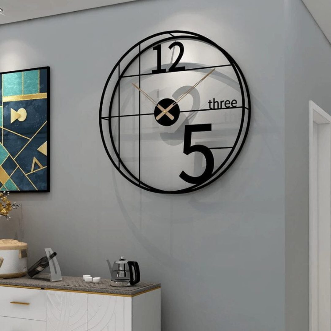 Alphabetic Gold Metal Round Wall Clock