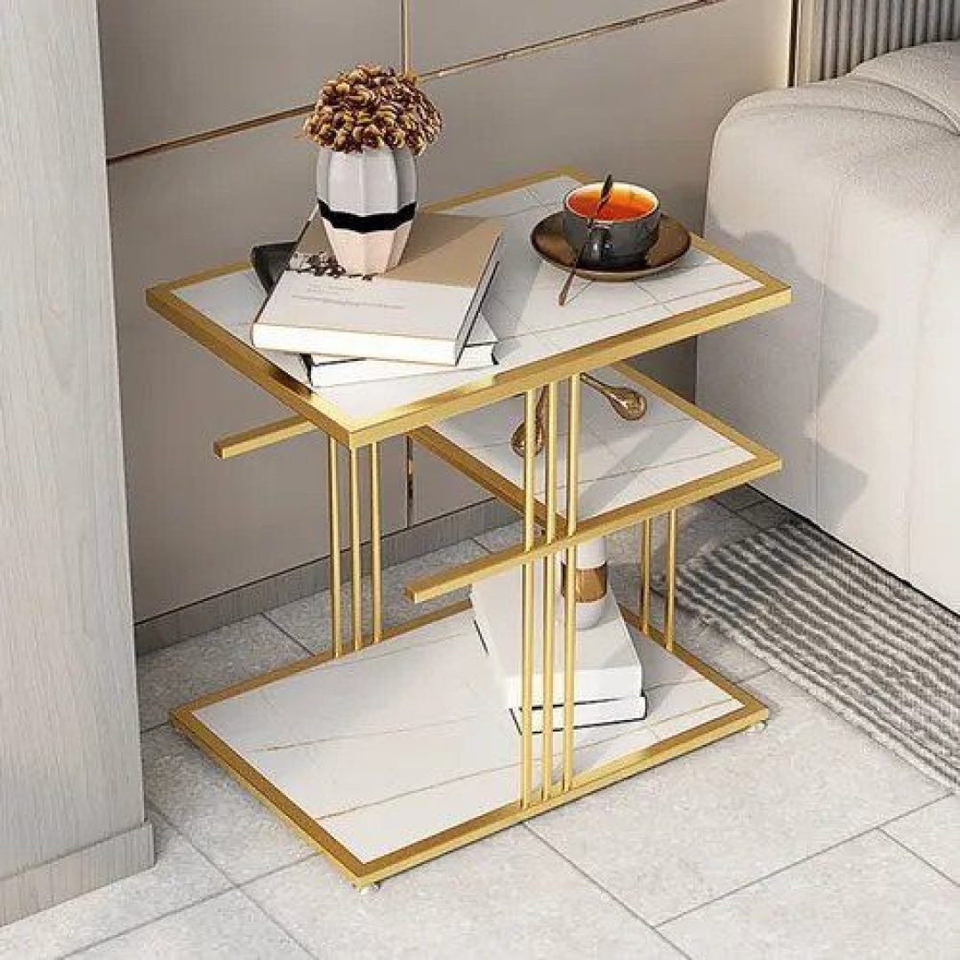 Metal Bedside Table gold